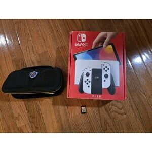 Nintendo Switch OLED Model HEG-001 Handheld Console - 64GB - White + Minecraft